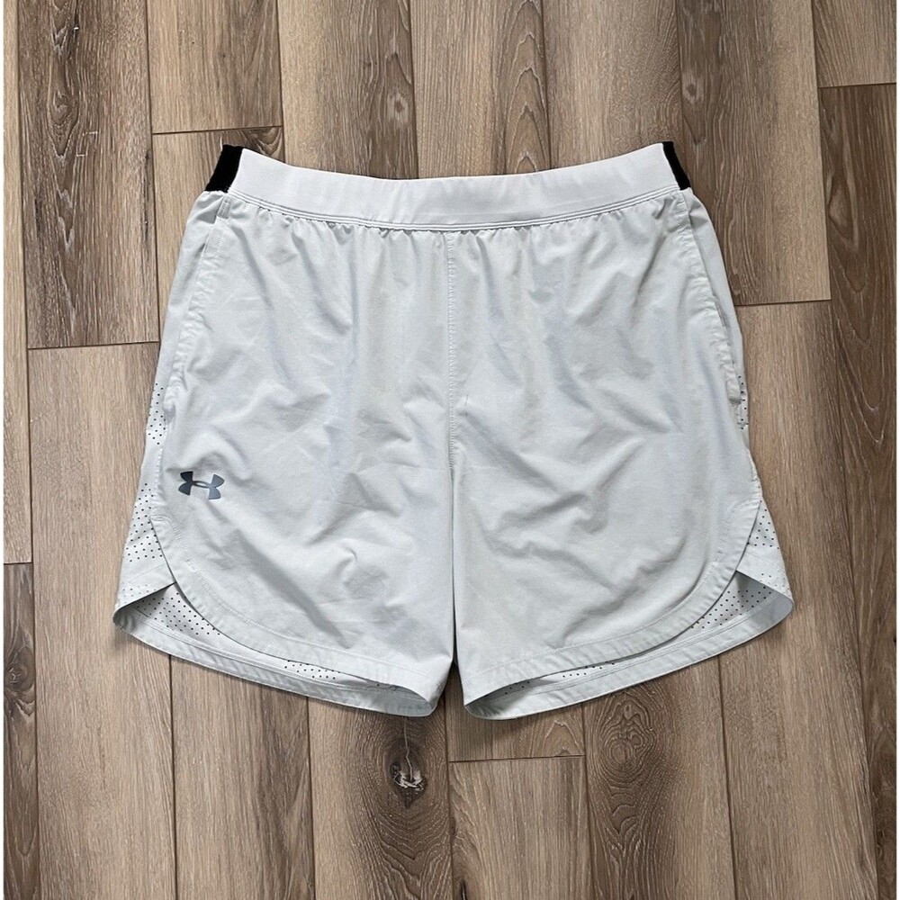 Under Armour Men's UA Vanish Elite Fitted Running Shorts Size XL Off White/Black